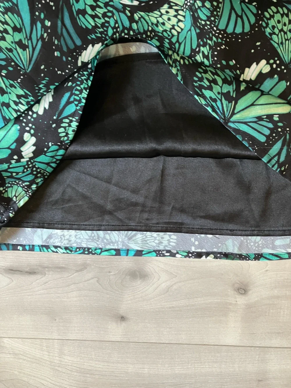 Simons Teal and Black Butterfly-Print Mini Dress in size medium - Picture 10 of 13